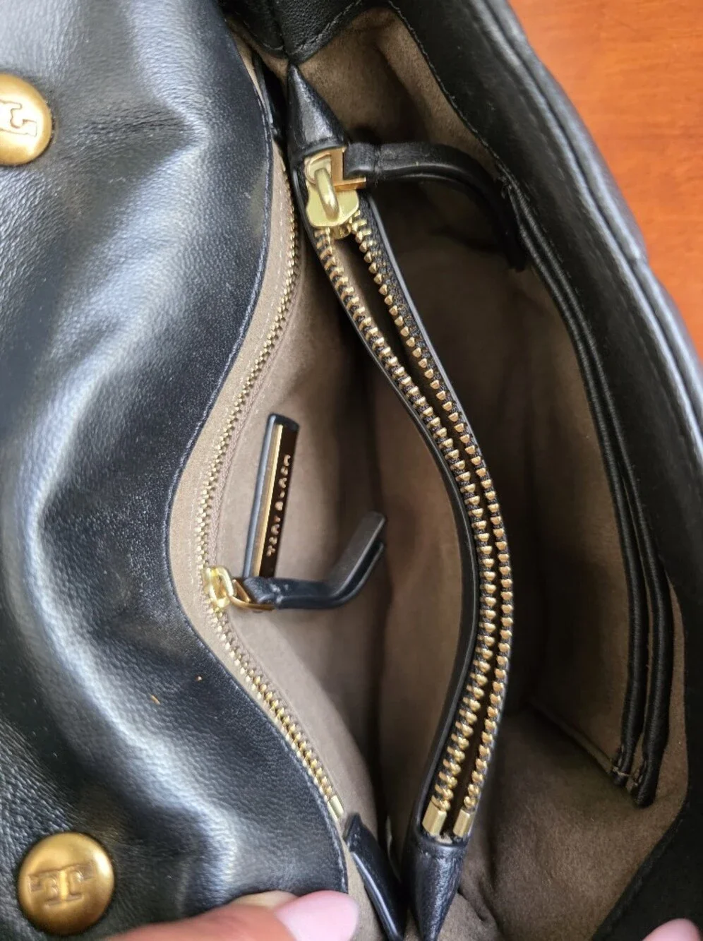 Tory Burch Mini Kira Top Handle Black Napa Leather Quilted Crossbody Bag
